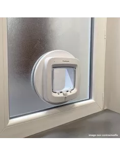 Double vitrage granité G200 sur-mesure avec trou pour chatière