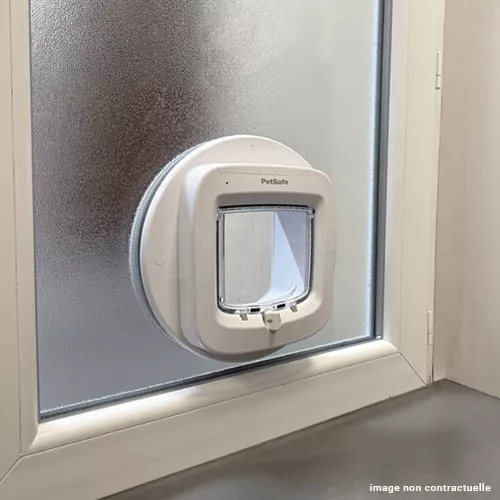 Double vitrage granité G200 sur-mesure avec trou pour chatière