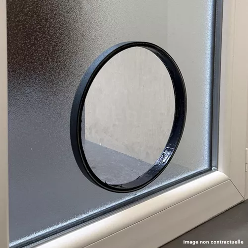 Double vitrage granité G200 sur-mesure avec trou pour chatière