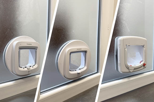 Photo chati&egrave;re dans double vitrage sur-mesure