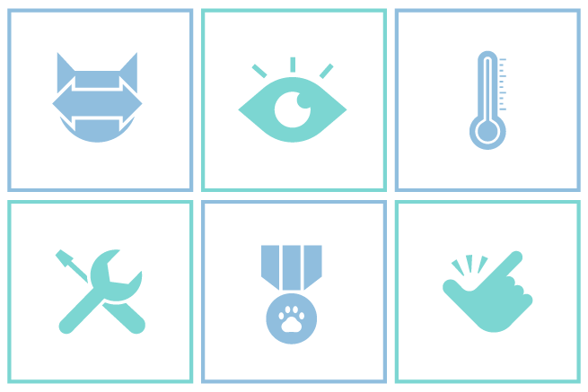 Pictos des avantages de notre double vitrage avec trou pour chati&egrave;re